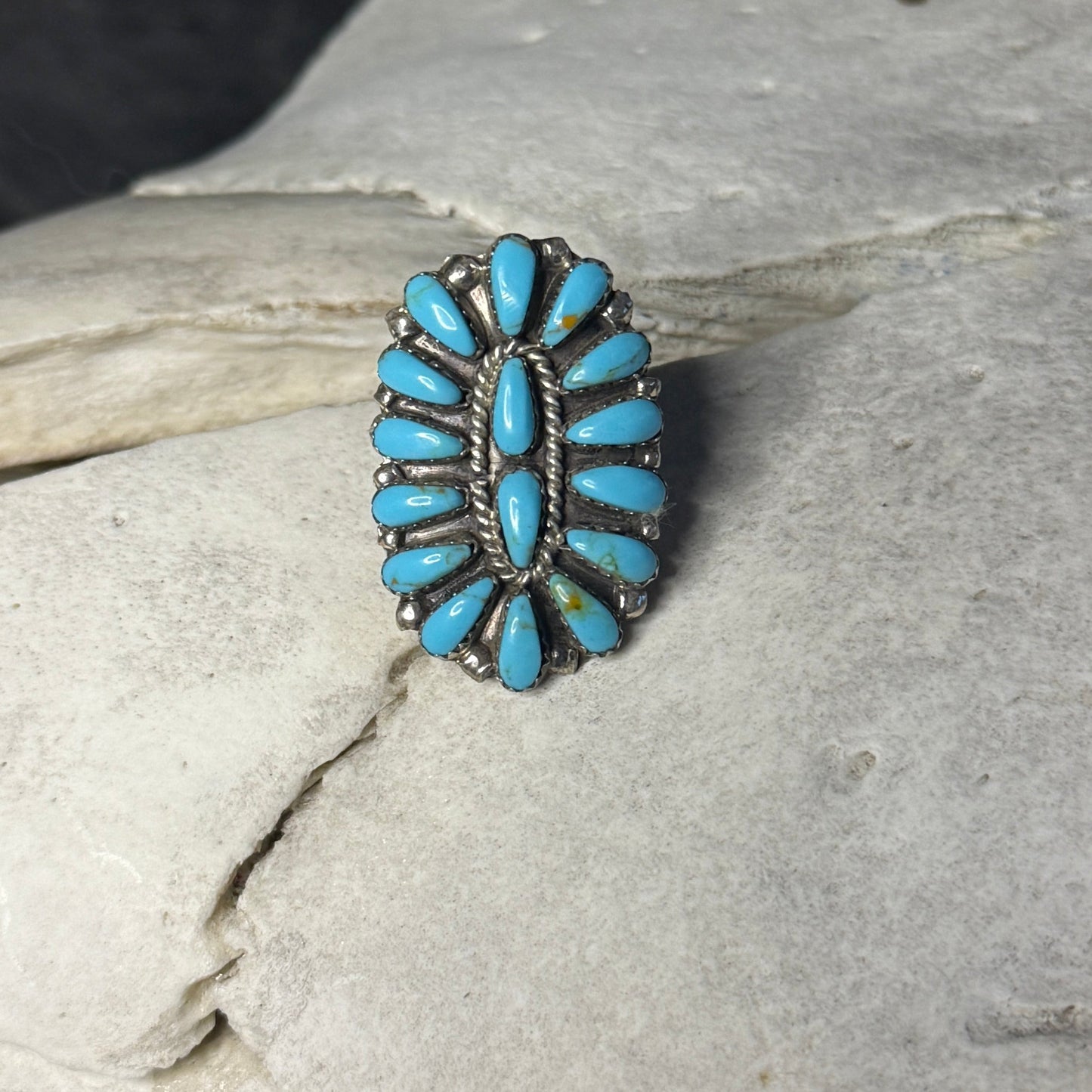 Size 7 Turquoise Cluster Ring
