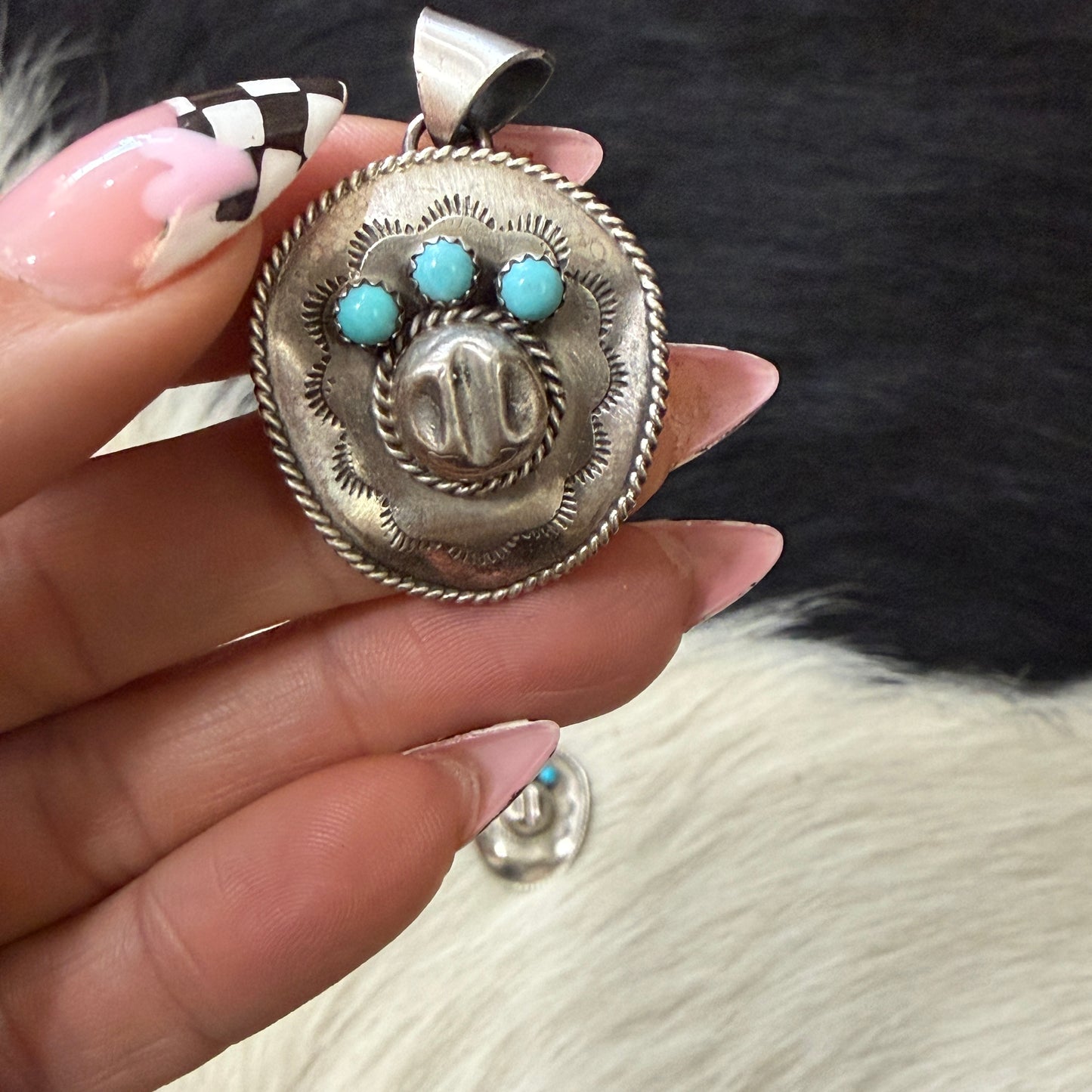 Cowboy Hat Pendant with Kingman Turquoise