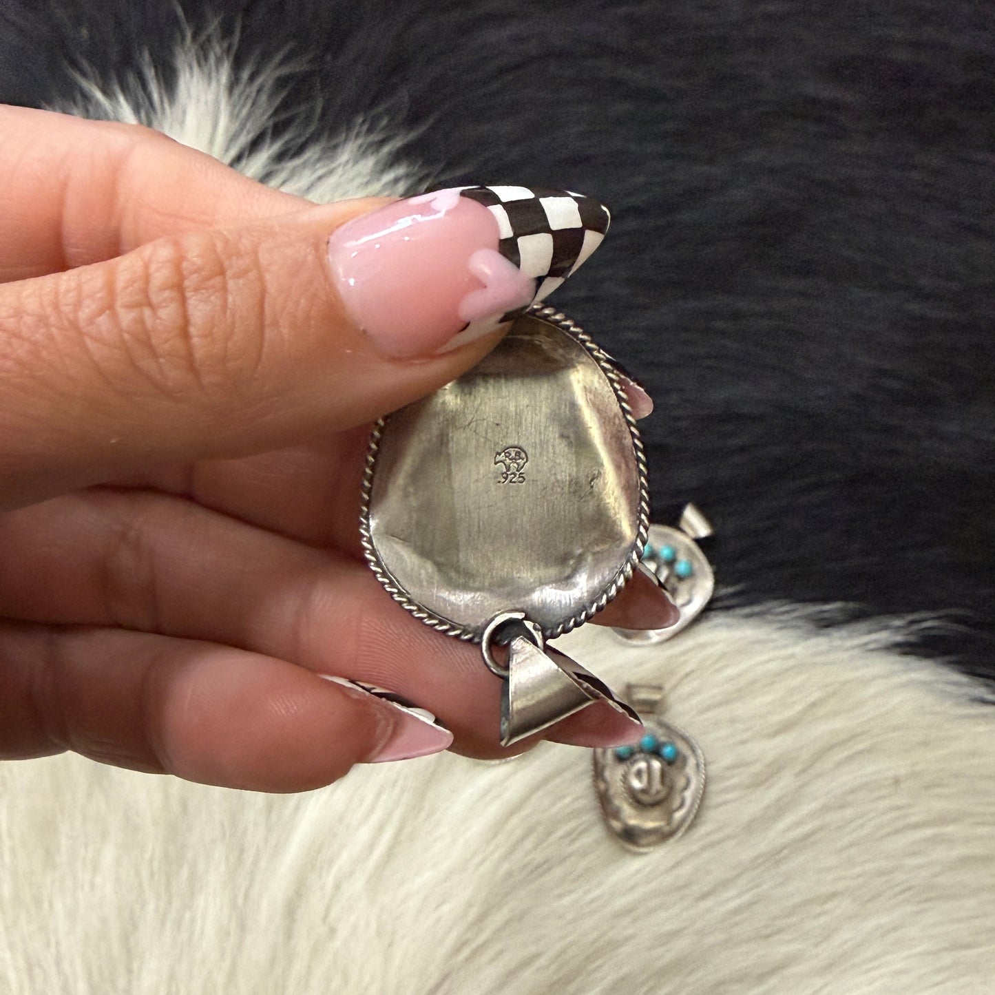 Cowboy Hat Pendant with Kingman Turquoise