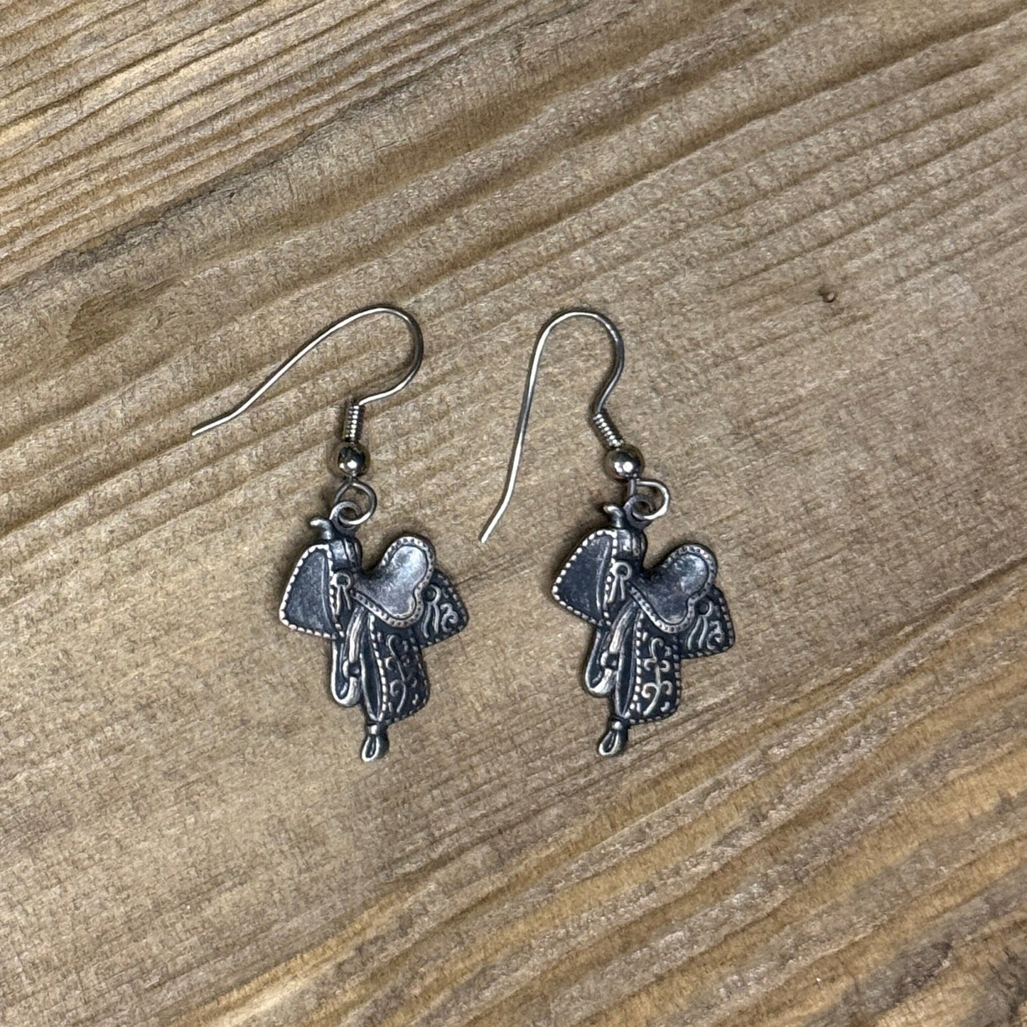 Vintage Sterling Silver Saddle Earrings - Small