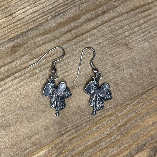 Vintage Sterling Silver Saddle Earrings - Small