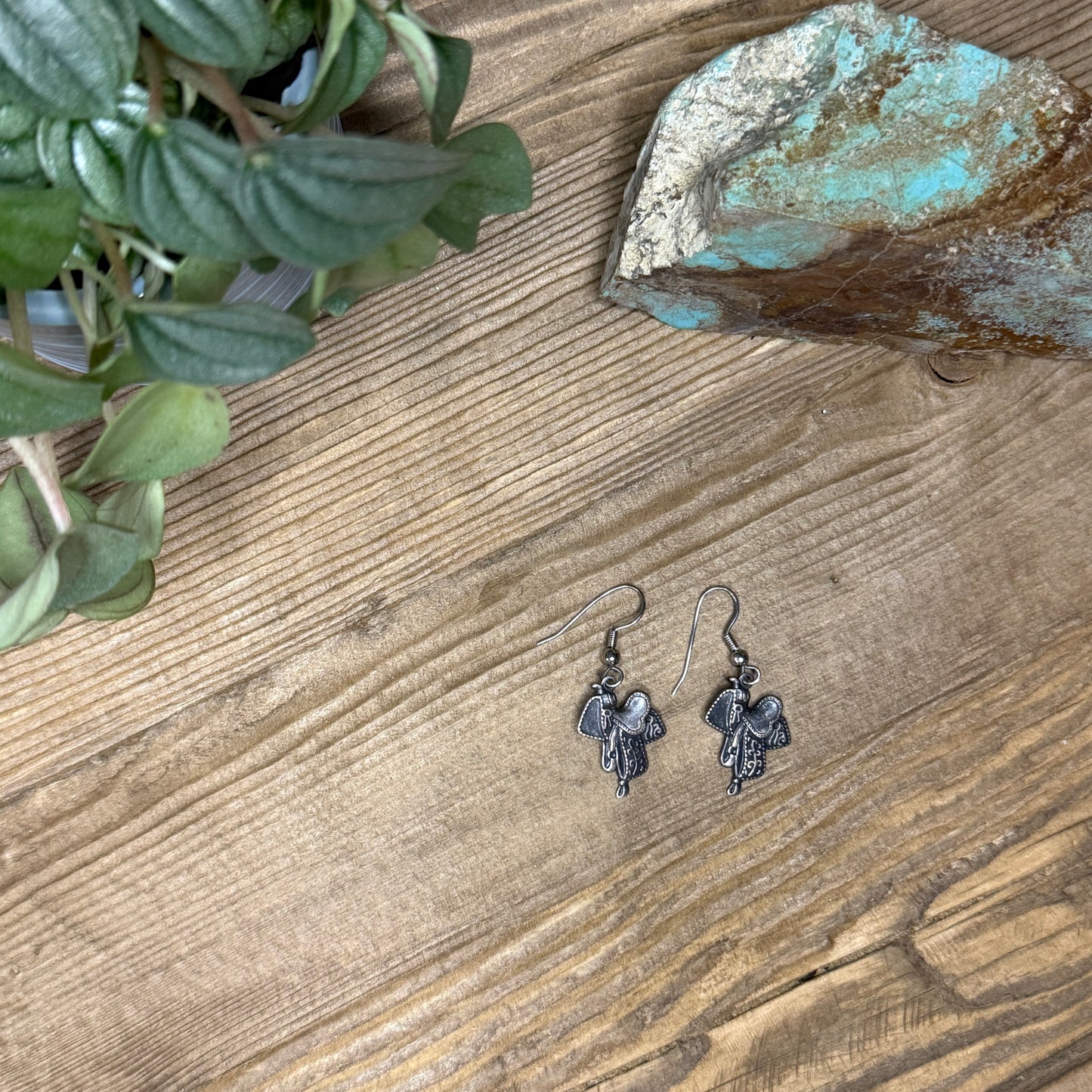 Vintage Sterling Silver Saddle Earrings - Small