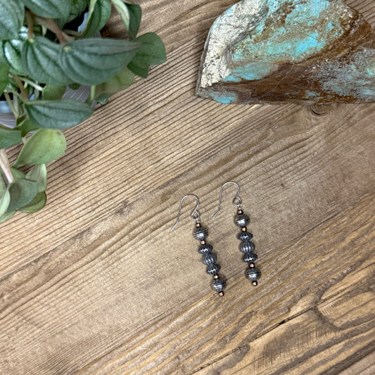 Sterling Silver & Copper Bead Earrings