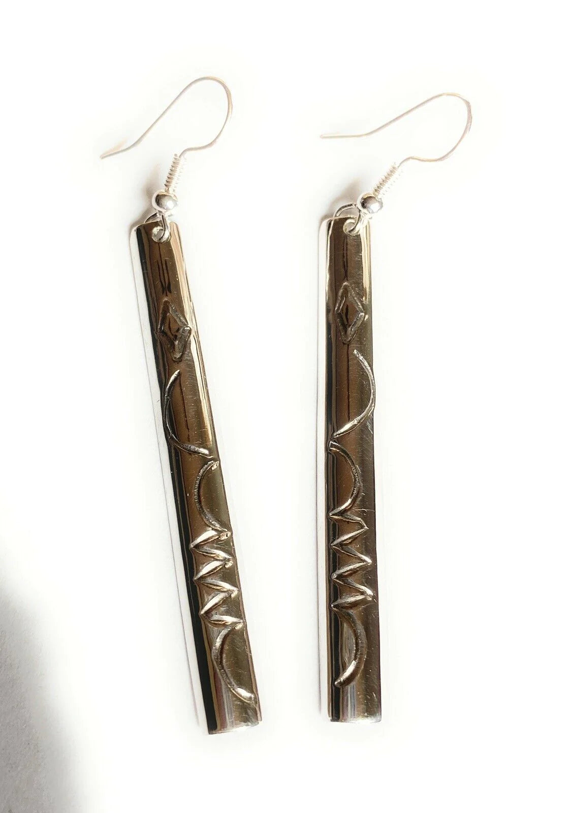 Sterling Silver Navajo Walking Stick Earrings - High Voltage Ranch