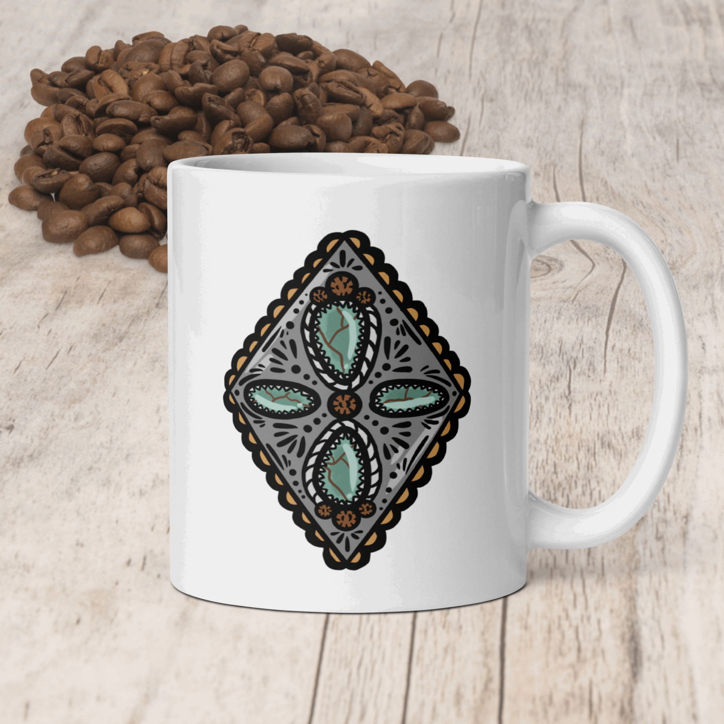 11oz Diamond Suits Western Coffee Mug