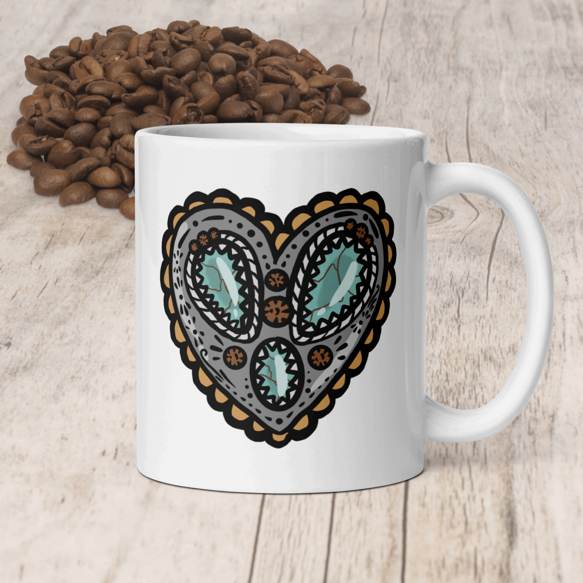 11oz Heart Suits Coffee Mug
