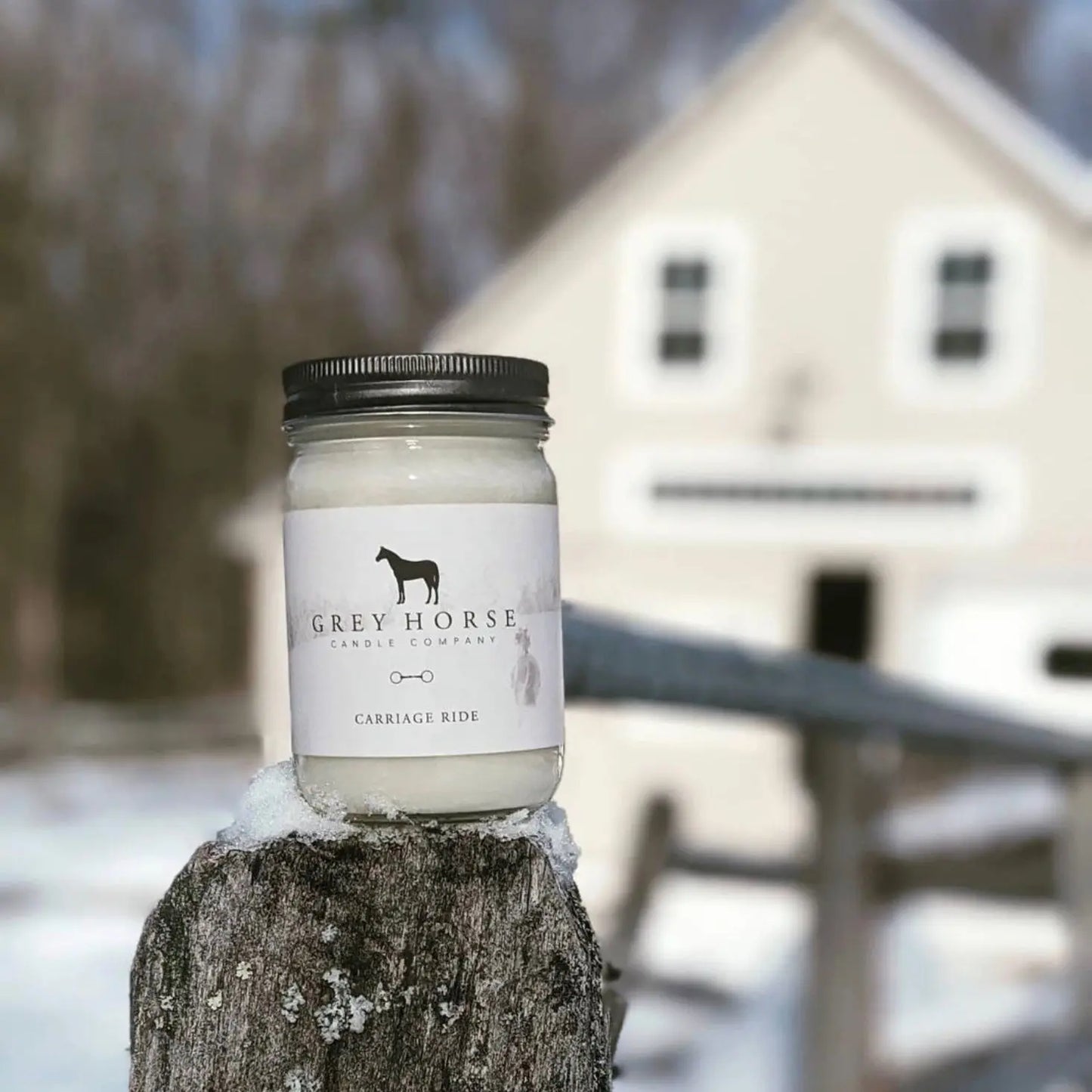 “Carriage Ride” Hand Poured Candle Grey Horse Candle Co
