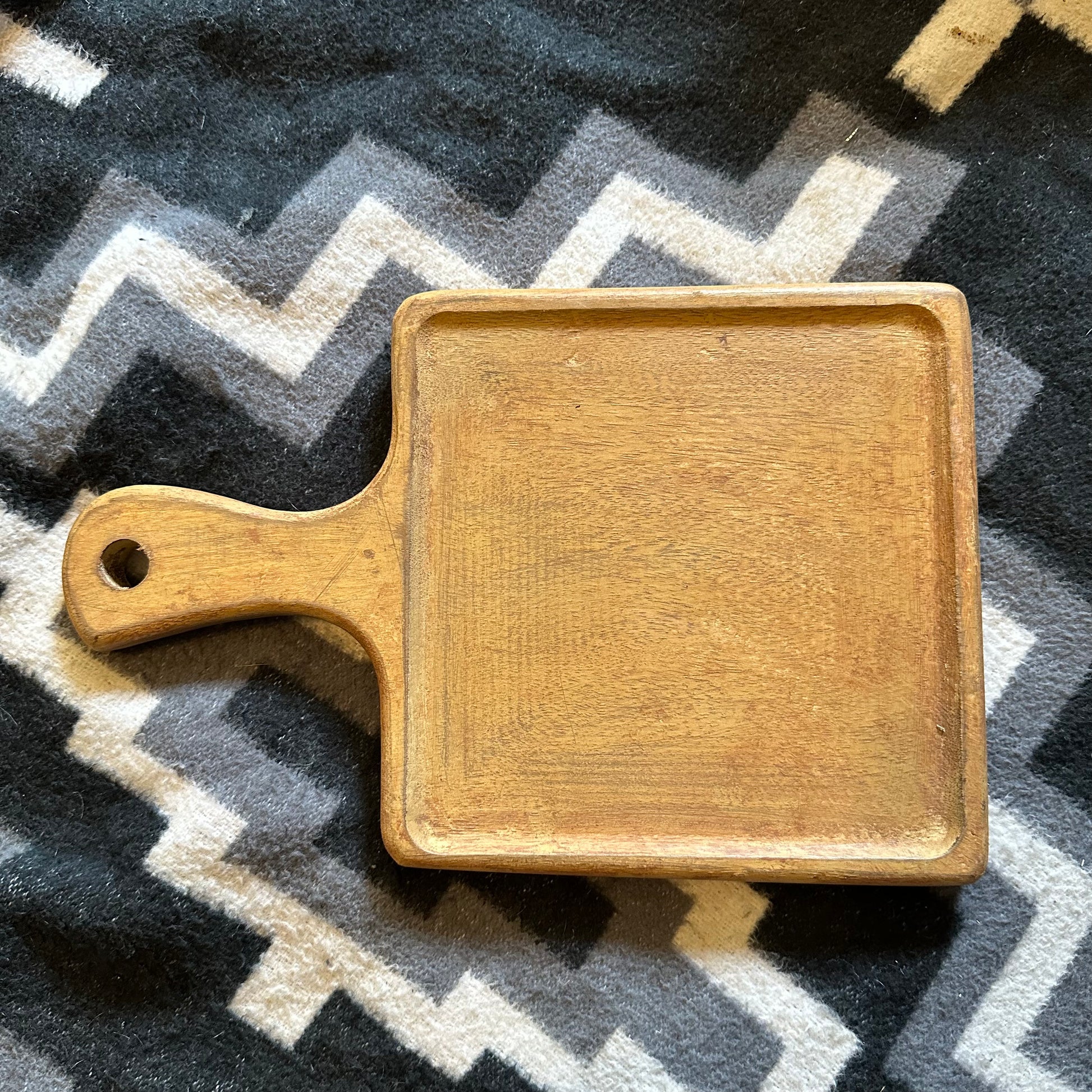 Vintage Square Tray with Handle High Voltage Ranch