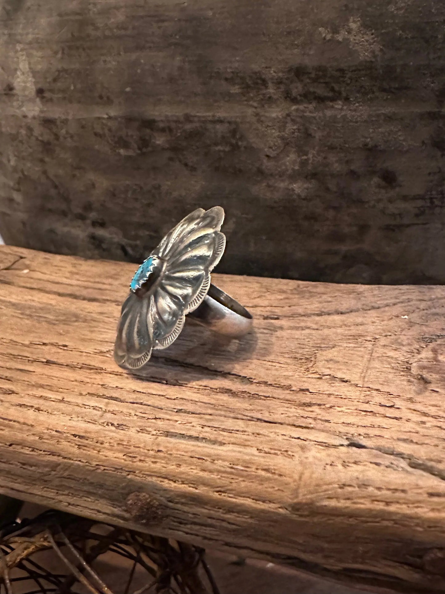 Kingman Turquoise Concho Ring High Voltage Ranch