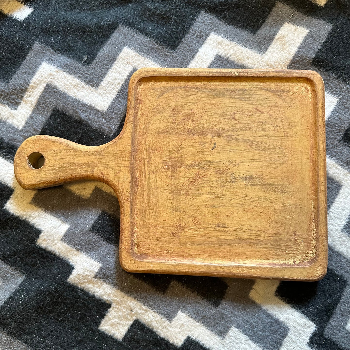Vintage Square Tray with Handle High Voltage Ranch