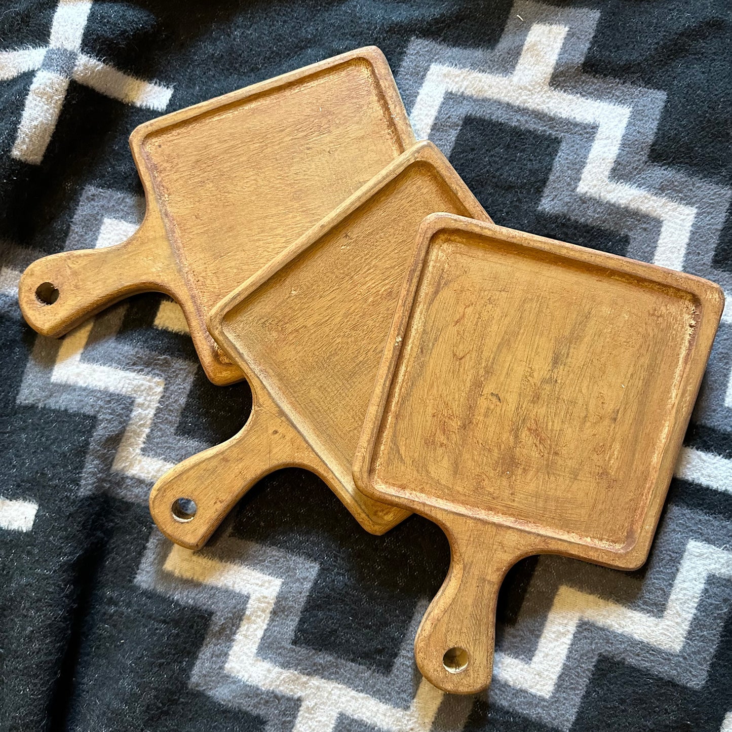 Vintage Square Tray with Handle High Voltage Ranch