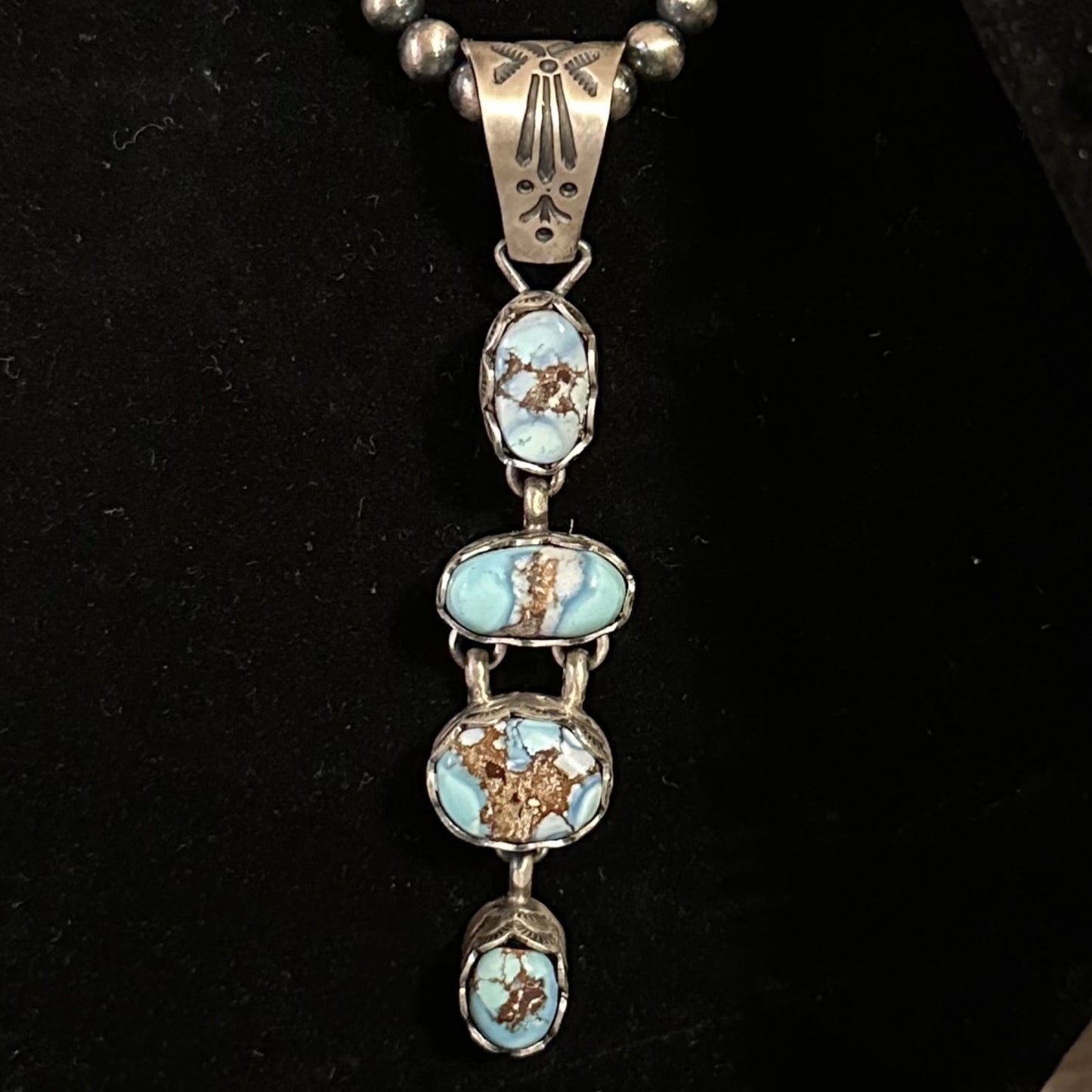 Sterling Silver & Golden Hills Turquoise Pendant